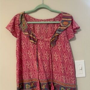 Rapsodia Bohemian Pink and red and Blue Blouse